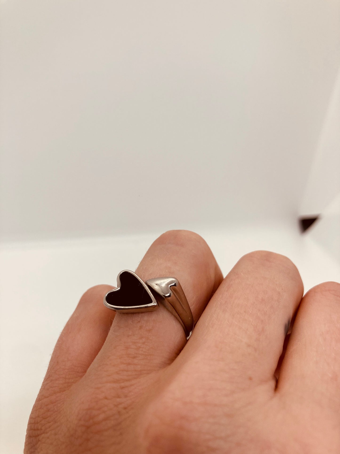Anillo Silver Corazón Ajustable