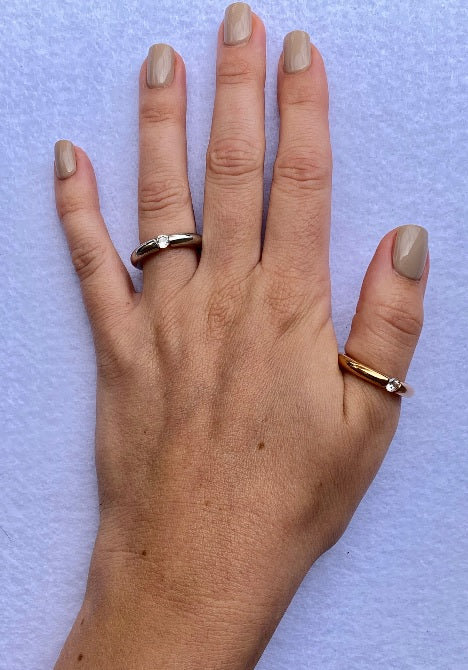 Anillo Rose Gold y Cristal Corte Brillante