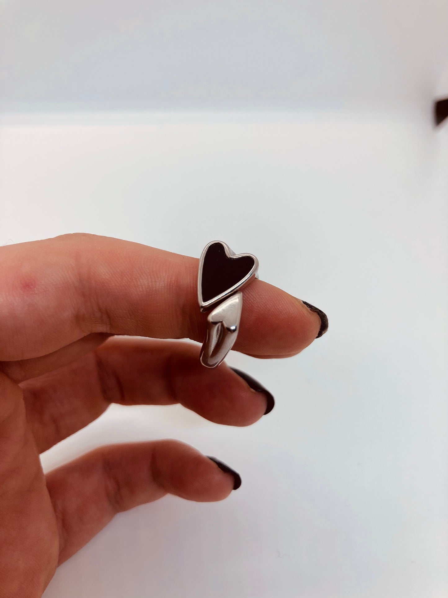 Anillo Silver Corazón Ajustable